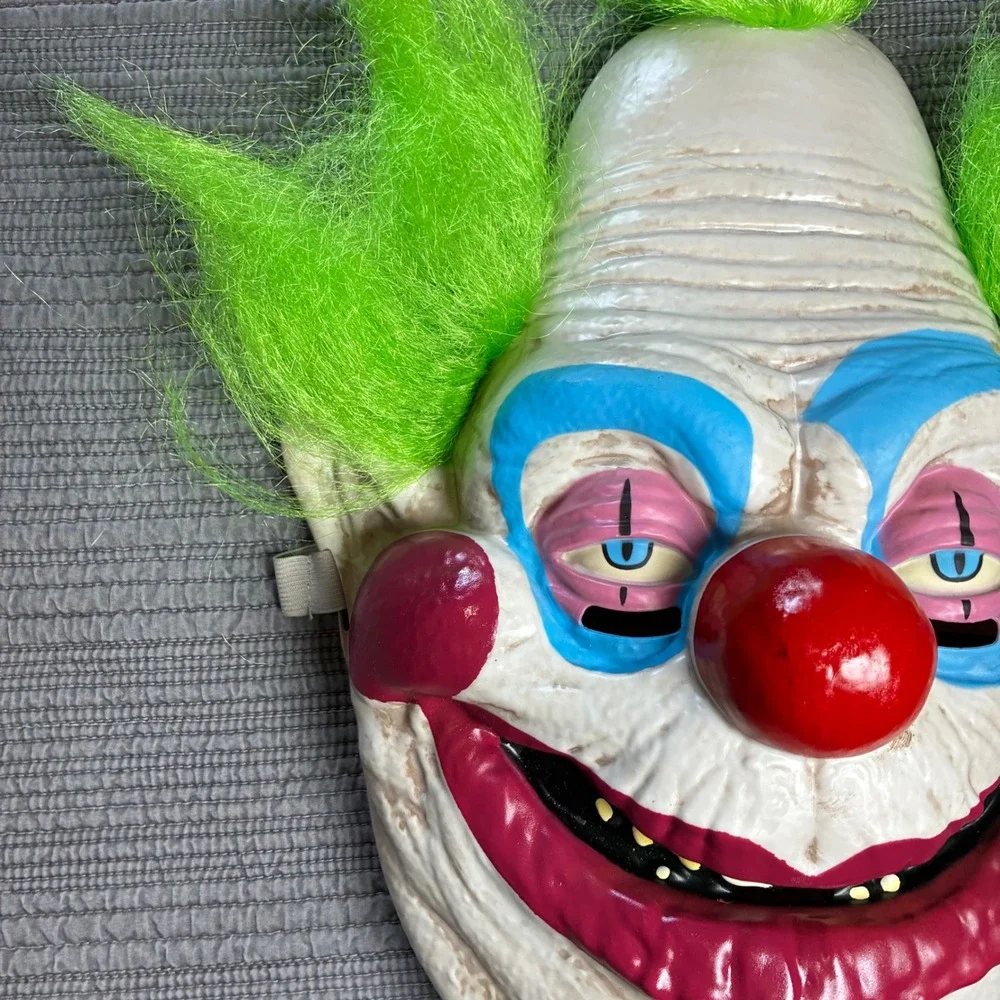 Scary Evil Clown Mask Halloween‎ Horror Costume Neon Green Hair Creepy Killer